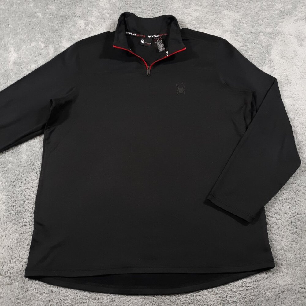 Spyder Pullover Sweatshirt‎ Mens Size Medium Black 1/4 Quarter Zip Outdoor
